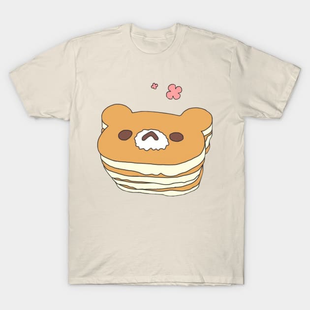 Kawaii Bear Mascotte Pancake T-Shirt by PeachPantone